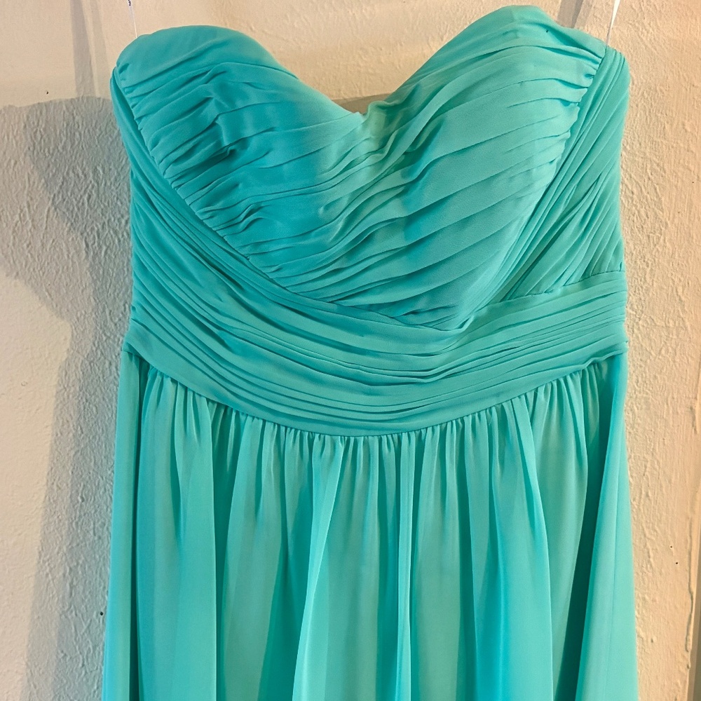 Donna Morgan silk chiffon strapless dress